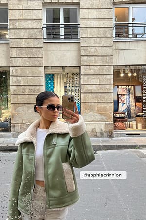Light Green Veste Teddy