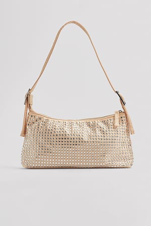 Beige Sac baguette étincelant