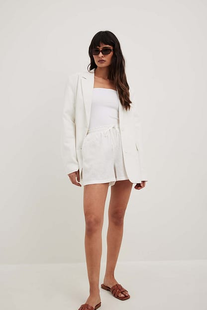 White Shorts en lin élastiques