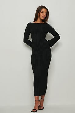 Wrap Back Detailed Knitted Dress Outfit