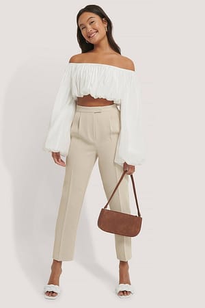 Cropped Darted Suit Pants
