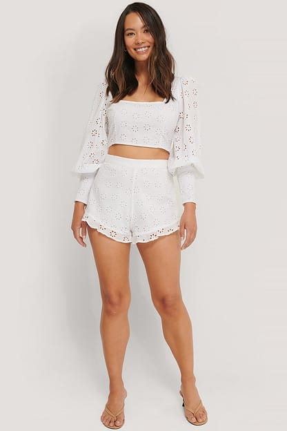White Haut avec cordon de serrage