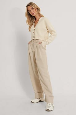 Cropped Oversized Cardigan