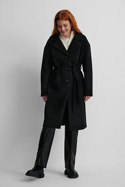 Classic Belted Coat Black.