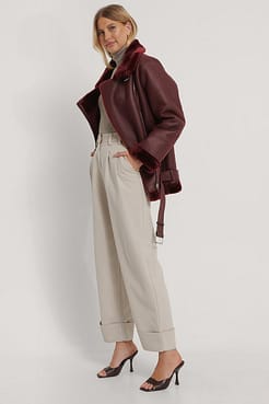 Bonded Aviator Jacket Red.