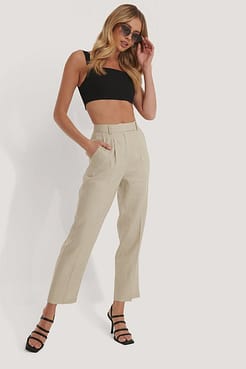 Linen Cropped Pants Outfit.