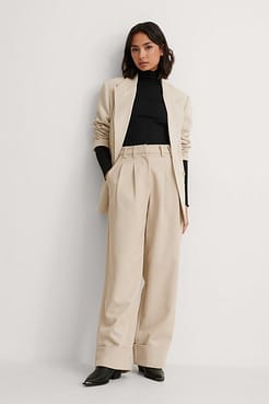 High Neck Long Sleeve Top Outfit.