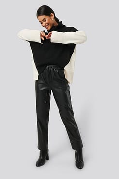 Wool Blend Oversized Colour Block Sweater Outfit.