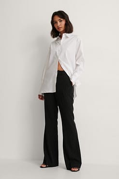 Flared Pinstriped Pants Outfit.