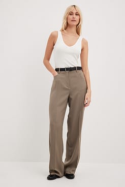 V-Neck Rib Top Outfit