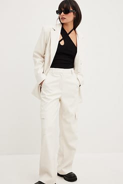 Neck Detail Rib Top Outfit