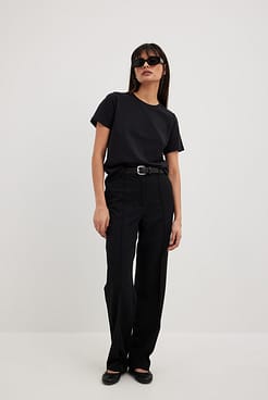 Round Neck Cotton T-Shirt Outfit