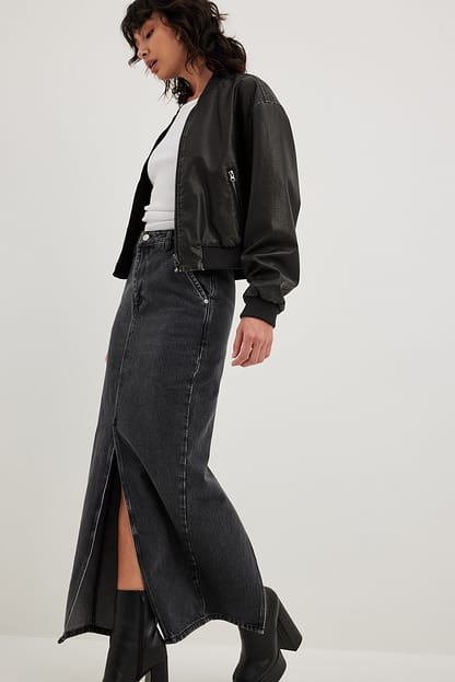 Black Blazer surdimensionné en faux cuir