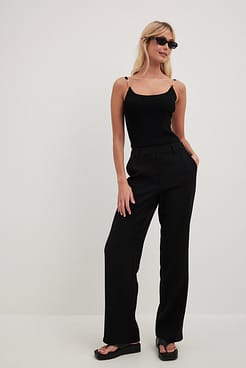 Fine Knitted Golden Buckle Top Outfit