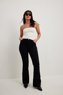 High Waist Skinny Flared Jeans Outfit