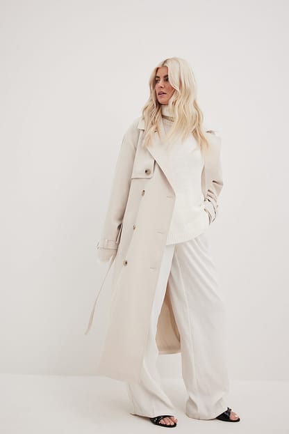 Offwhite Pull en tricot à col montant