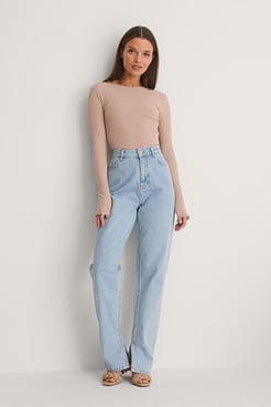 Organic Babylock Ribbed Long Sleeve Top Outfit