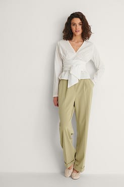 Tie Waisted Blouse Outfit