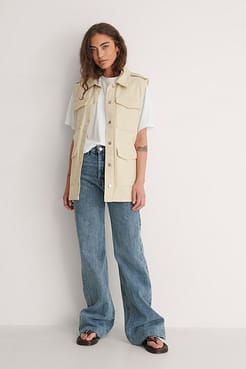 Belted Denim Vest Outfit.