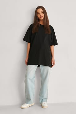 Organic Round Neck Oversized Tee Outfit