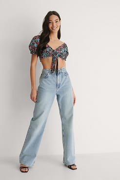 Cropped Tie Front Top Outfit.