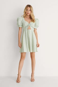 Tie Front Cotton Dress Outfit.