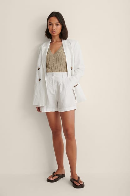Beige Short en lin