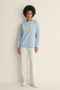 City Print Sweatshirt Outfit.