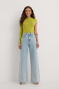 Draped Asymmetric Top Outfit.