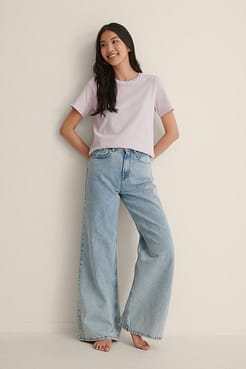 Round Neck Organic Cotton T-Shirt Outfit.