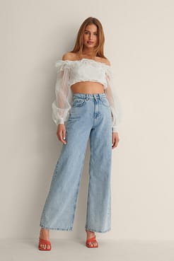 Frill Detail Dropped Blouse Outfit.