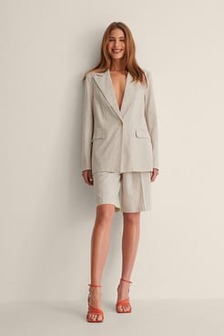 Linen Blend Blazer Outfit.