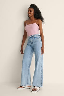 Ribbed Spaghetti Strap Body Outfit.