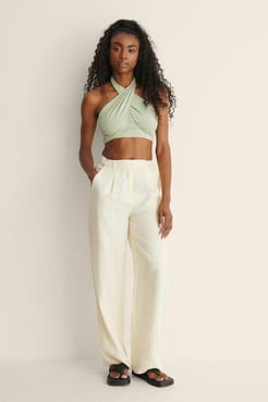 Crossover Halterneck Top Outfit.