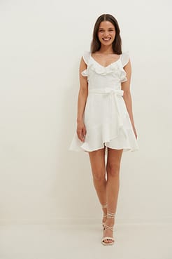 Anglaise Mini Frill Dress Outfit.