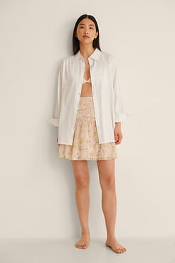 Drawstring Mini Skirt Outfit.