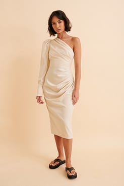 One Shoulder Dress Outfit.