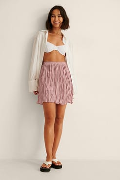 Creased Mini Skirt Outfit