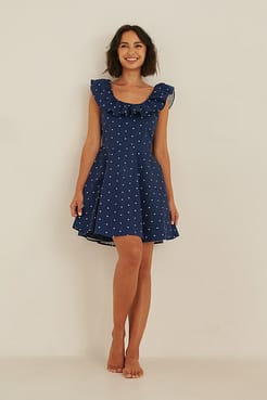 Dots Mini Dress Outfit.