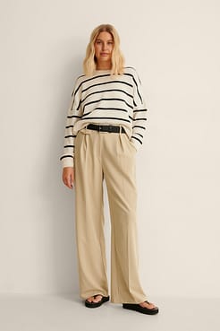 Striped Knitted Sweater Outfit