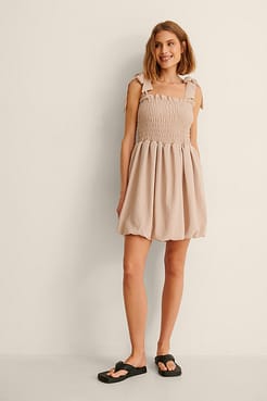 Tie Shoulder Mini Dress Outfit