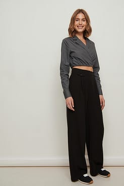 Cropped Wrap Shirt Outfit