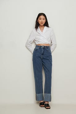 Cropped Wrap Shirt Outfit.