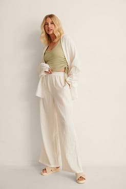 Drawstring Detail Rib Singlet Outfit.