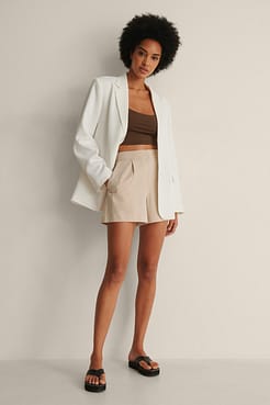 Recycled Tailored Shorts Outfit