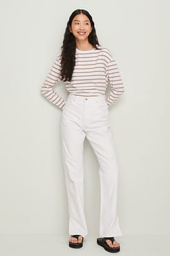 Organic Striped Oversized Long Sleeved Top Outfit