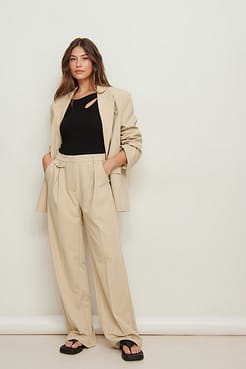 Asymmetric Rib Top Outfit.