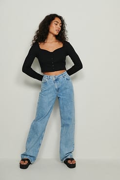 Heart Neckline Cropped Cardigan Outfit