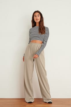 Cropped Long Sleeved Striped Top