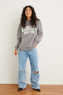American Leisure Printed Oversized Sweater Outfit